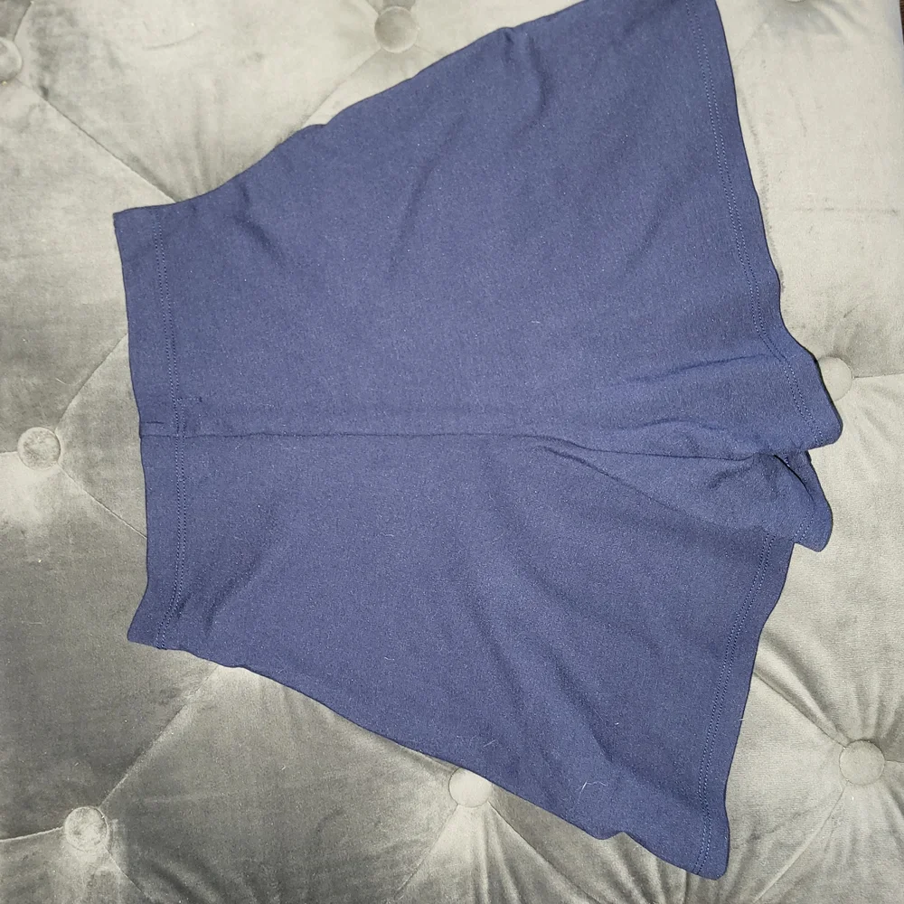 High Waist Blue Shorts with Tailored Fit - Picture 2 of 3